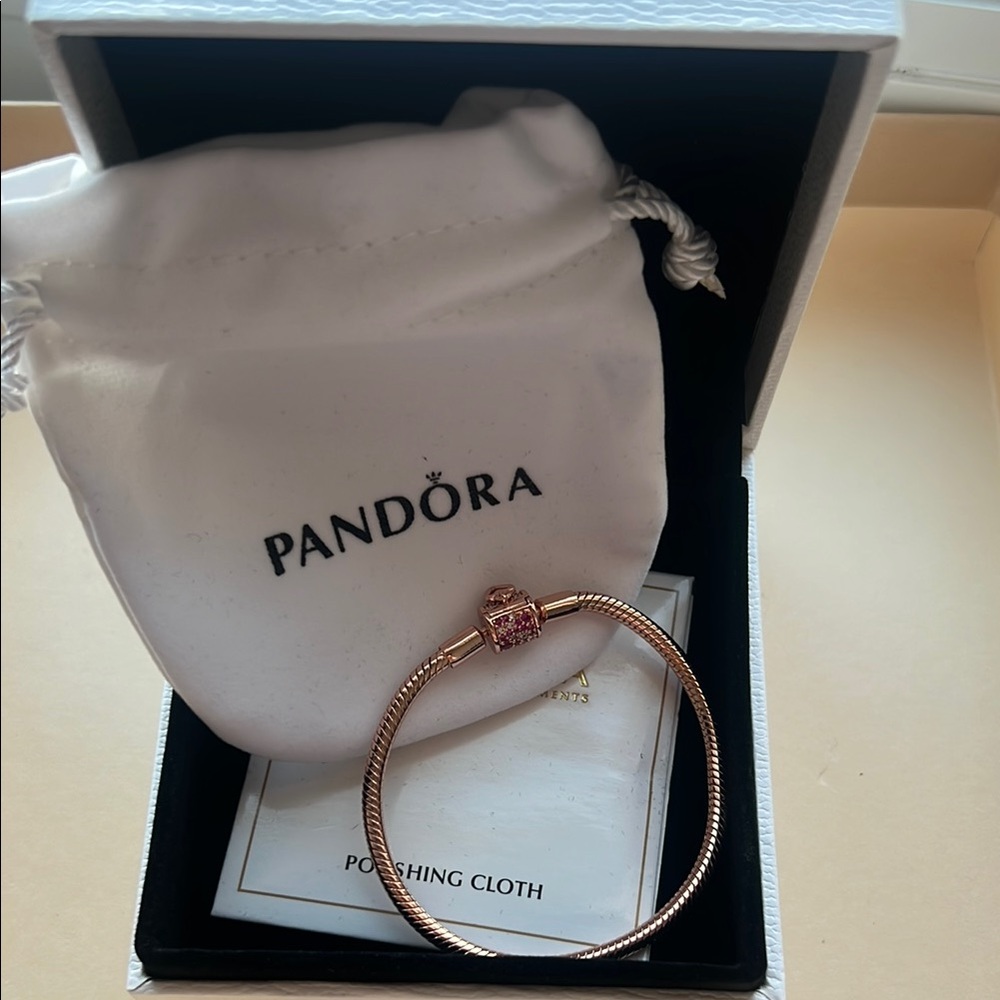 Pandora Rose Gold Bracelet with Pink Charm